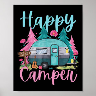 Affiche Vêtements de camping drôles et heureux pour enfant