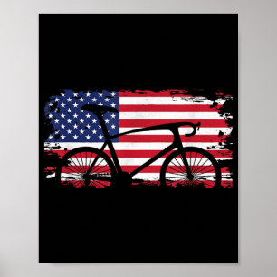 Affiche Vêtements de cyclisme sur route de vélo de drapeau