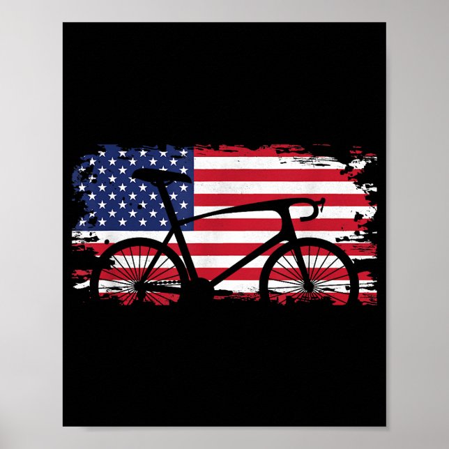Affiche Vêtements de cyclisme sur route de vélo de drapeau (Devant)