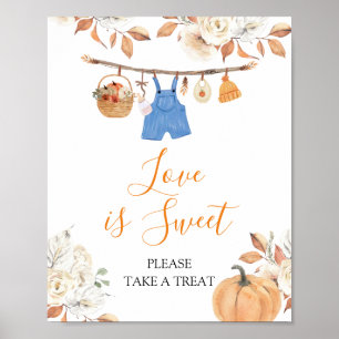 Affiche Vêtements de garçon Citrouille Automne Baby shower