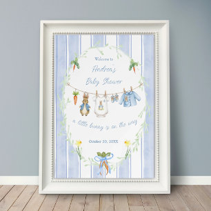 Affiche Vêtements de garçon de lapin mignon pour bébé Show