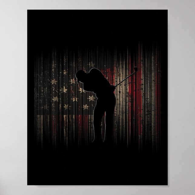 Affiche Vêtements de golf Drapeau Américain - Golf  (Devant)