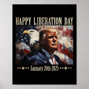 Affiche Vêtements de jour de libération heureux Président