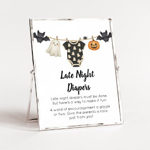 Affiche Vêtements de Little Boo sur Corde à Linge Panneau 