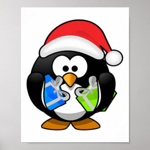 Affiche Vêtements de Noël cool Ho Ho Père Noël Santa Hat P