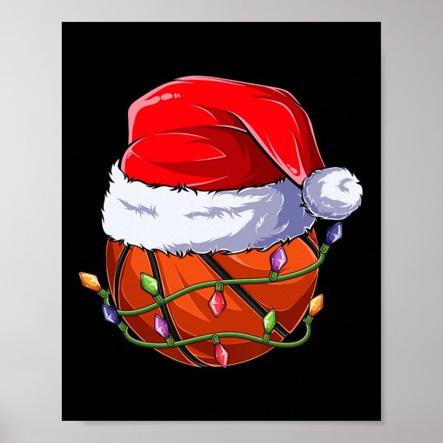 Affiche Vêtements de Noël de basket-ball (Devant)
