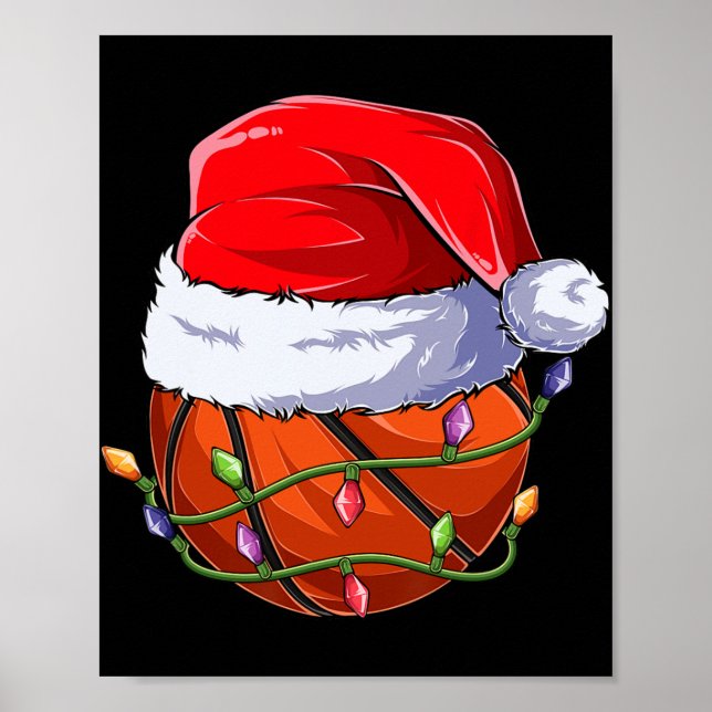 Affiche Vêtements de Noël de basketball pour garçon, Funny (Devant)