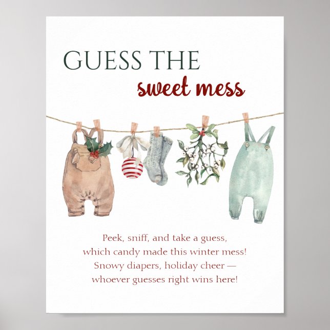 Affiche Vêtements de Noël Devinez le doux désordre (Devant)