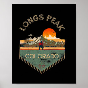 Affiche Vêtements de randonnée rétro vintage Longs Peak Lo