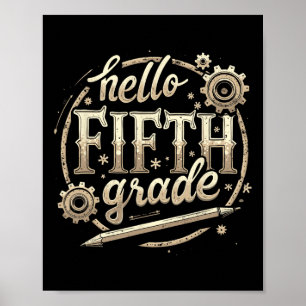 Affiche Vêtements de rentrée scolaire 5e année Hello