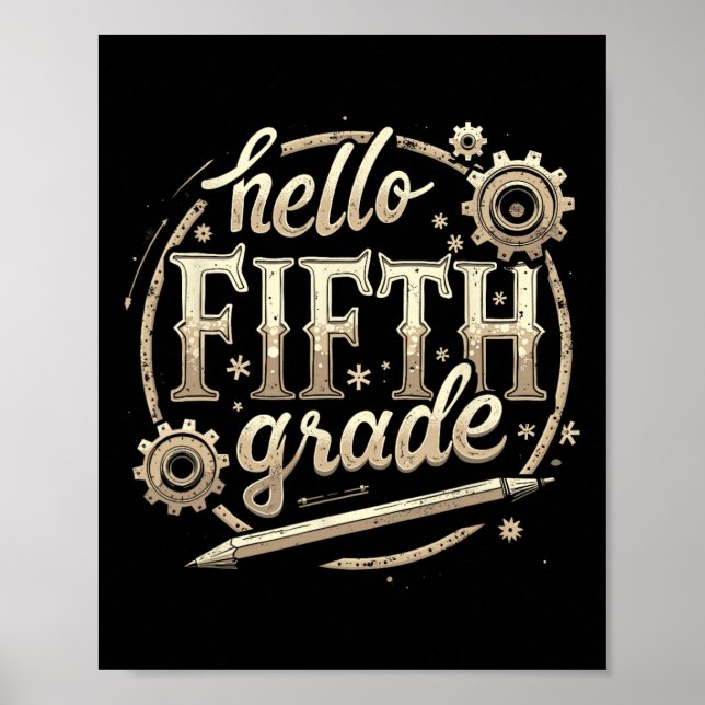 Affiche Vêtements de rentrée scolaire 5e année Hello  (Devant)