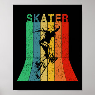 Affiche Vêtements de skateboard vintage en détresse Skateu
