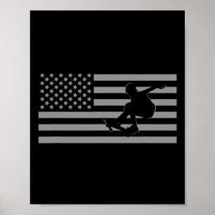 Affiche Vêtements de skateboardeur américain - Skateboardi