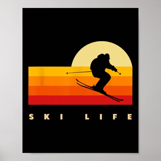 Affiche Vêtements de ski - Skieur Skiant Ski  (Devant)