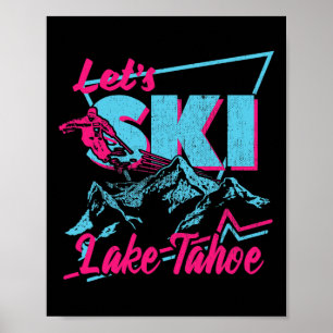 Affiche Vêtements de ski vintage 80s 90s - Retro Lake Taho