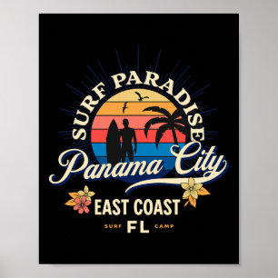Affiche Vêtements de surf de plage rétro Vintage Panama Ci