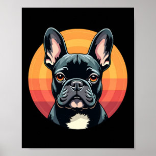 Affiche Vêtements de tenue rétro drôle de bouledogue franç