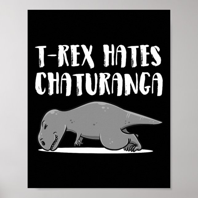 Affiche Vêtements de yoga de T-rex de dinosaure drôles Cad (Devant)