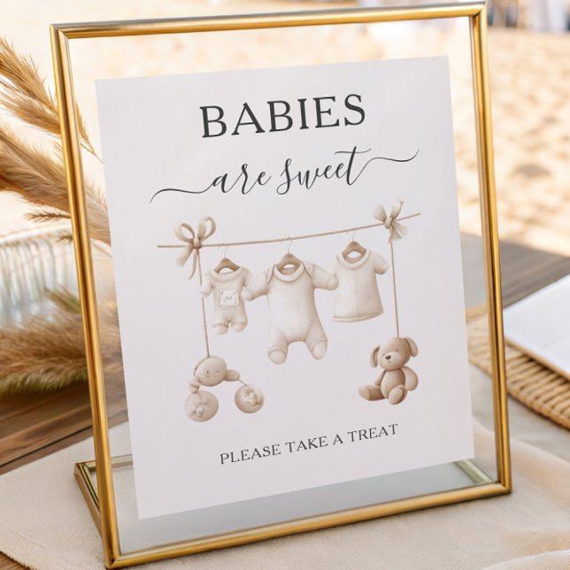 Affiche Vêtements et Jouets Bébé Beige Les bébés sont Mign (Créateur téléchargé)