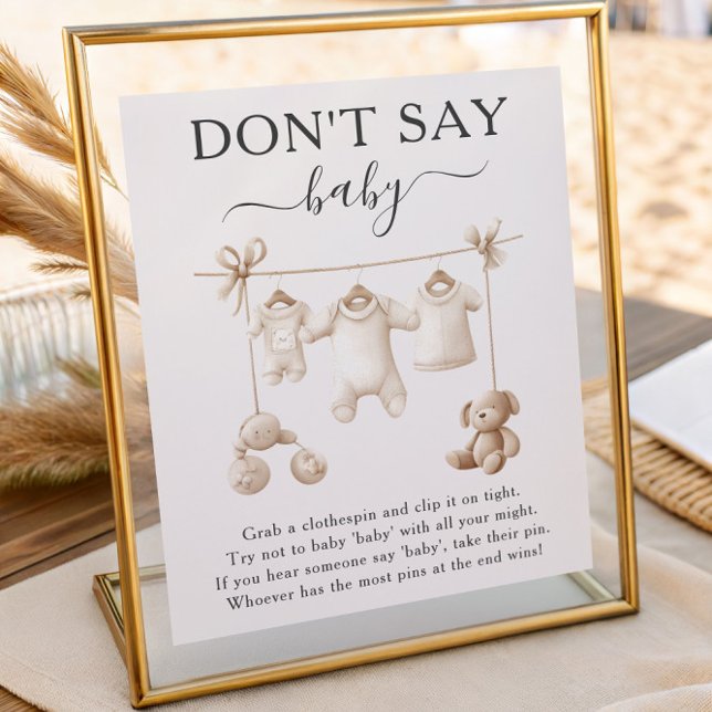 Affiche Vêtements et Jouets Bébé Beige Ne Disent Pas Panne (Créateur téléchargé)
