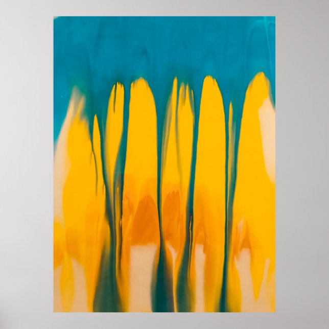 Affiche Vêtements jaune et bleu (Devant)