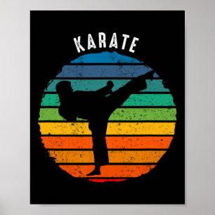 Affiche Vêtements karaté vintages - Karate coucher de sole