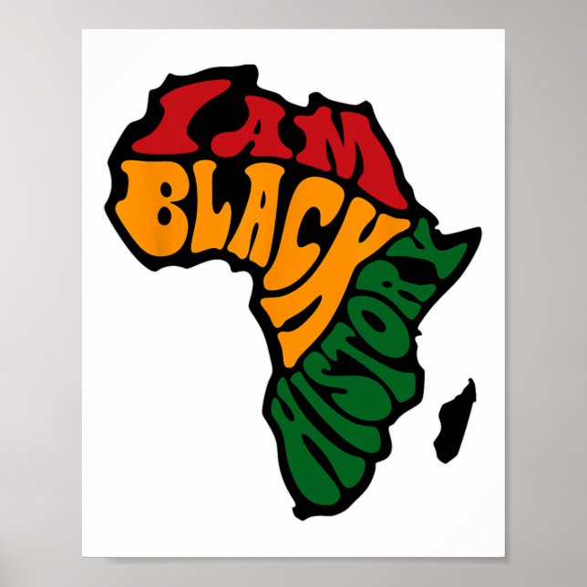 Affiche Vêtements Mois de l'Histoire des Noirs Carte d'Afr (Devant)