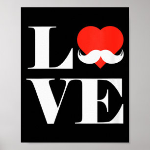 Affiche Vêtements Moustache Amour des Femmes Cadeau Drôle
