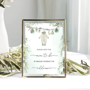 Affiche Vêtements pour bébés Baby shower Boho Adresse une