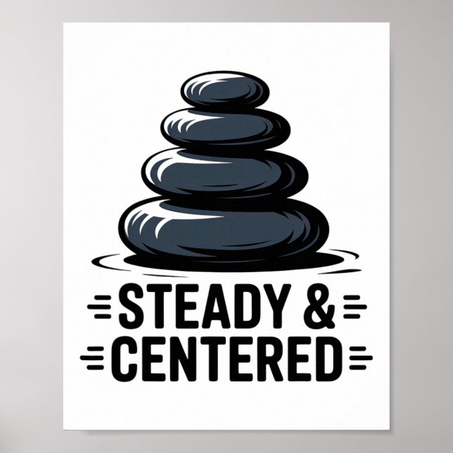 Affiche Vêtements pour passionnés de yoga Steady And Cente (Devant)