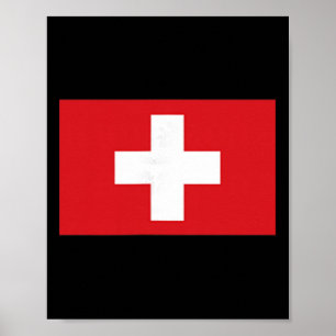 Affiche Vêtements suisses Drapeau Suisse Randonnée Ski Hom