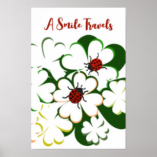 Affiche Vêtements verts et blancs Lady Bug Un voyage souri
