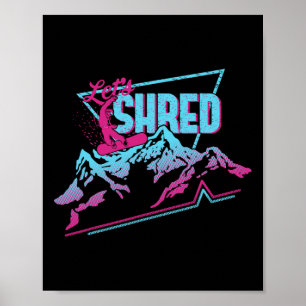 Affiche Vêtements vintages Snowboard 80s 90s Retro Snowboa