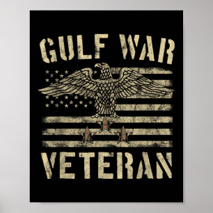 Affiche Vétéran De La Guerre Du Golfe Chemise Aigle Étoile