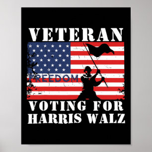 Affiche Vétéran De La Liberté Voter Pour Harris Wheimer Wa