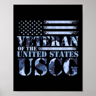 Affiche Vétéran Des États-Unis Uscg Camo America Fla