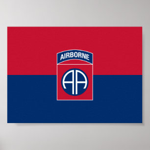 Affiche Vétéran militaire du drapeau de la 82e division aé