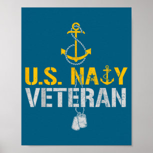 Affiche Vétéran naval américain patriotique depuis 1775 an