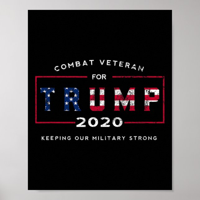 Affiche Vétéran Pour Trump 2020&# ; - Garder Notre Force M (Devant)