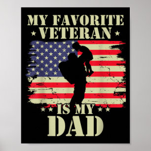 Affiche Vétéran préféré est papa Armée Jour des vétérans d