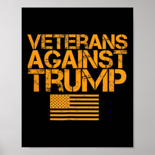 Affiche Vétérans contre le drapeau patriotique vintage Tru
