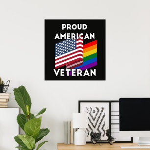 Affiche Vétérans LGBT - Drapeau Américain