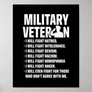 Affiche Vétérans Militaires Contre Trump Combattent Électi