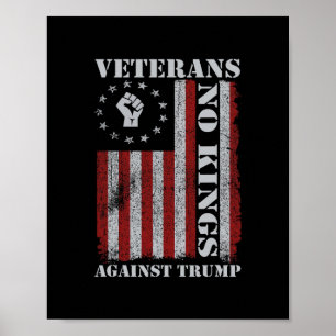 Affiche Vétérans Militaires Protestent Drapeau États-Unis