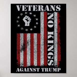 Affiche Vétérans Militaires Protestent Drapeau États-Unis