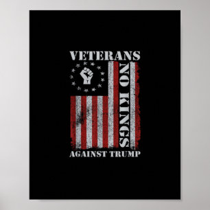 Affiche Vétérans Militaires Protestent Drapeau Patriotique