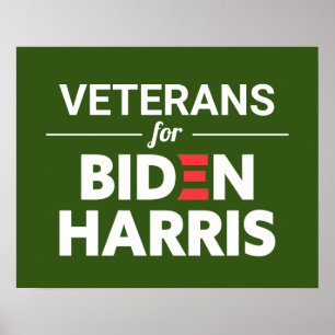 Affiche Vétérans pour Biden Harris Texte personnalisé vert