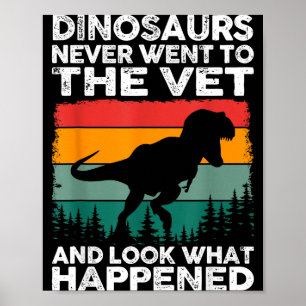 Affiche Vétérinaire Dinosaure Drôle Vie de Vétérinaire Sau