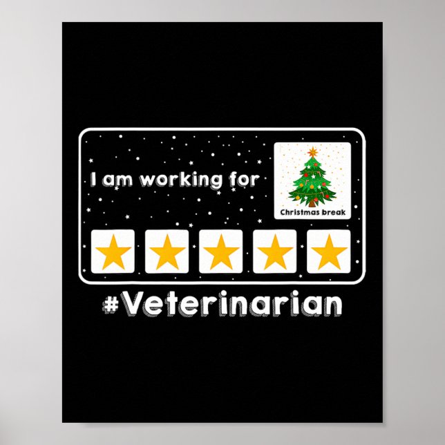 Affiche Vétérinaire Je Travaille Pour Noël Pause 5 St (Devant)