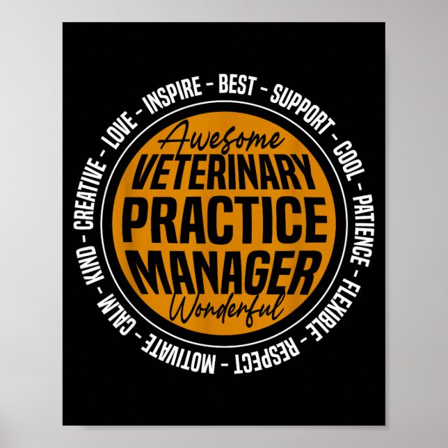Affiche Veterinary Practice Manager Funny Vet Tech Week  (Devant)